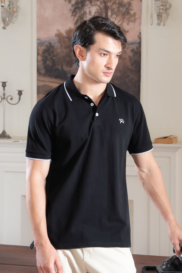 BLACK VOGUE PIQUE POLO