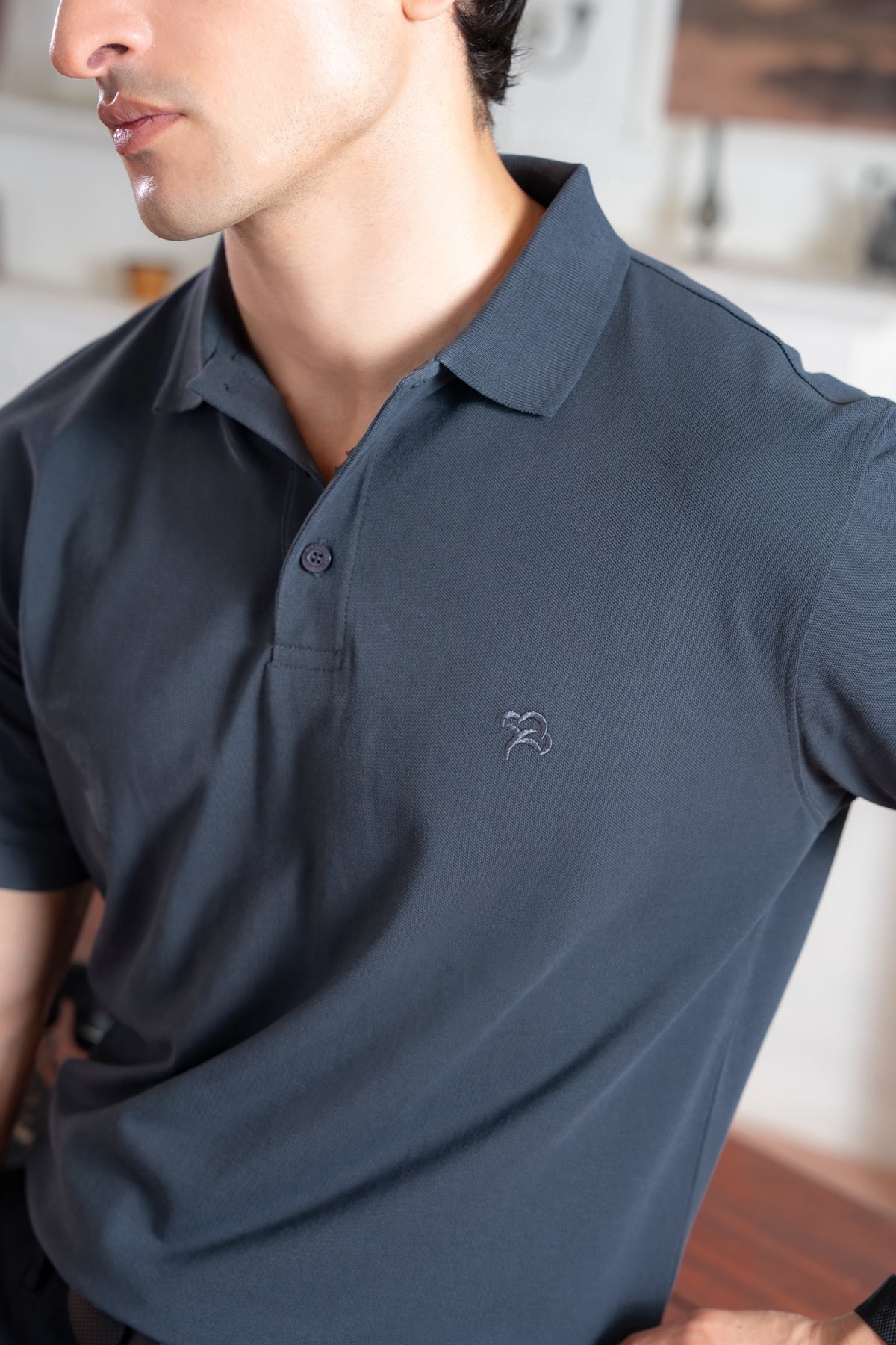 Woodland Gray Pique Polo