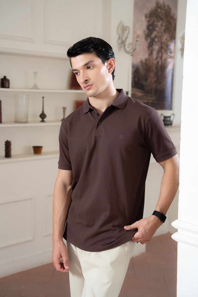 Shaved Chocolate Pique Polo