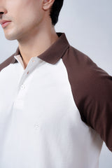Raglan Cloud Contrast Pique Polo