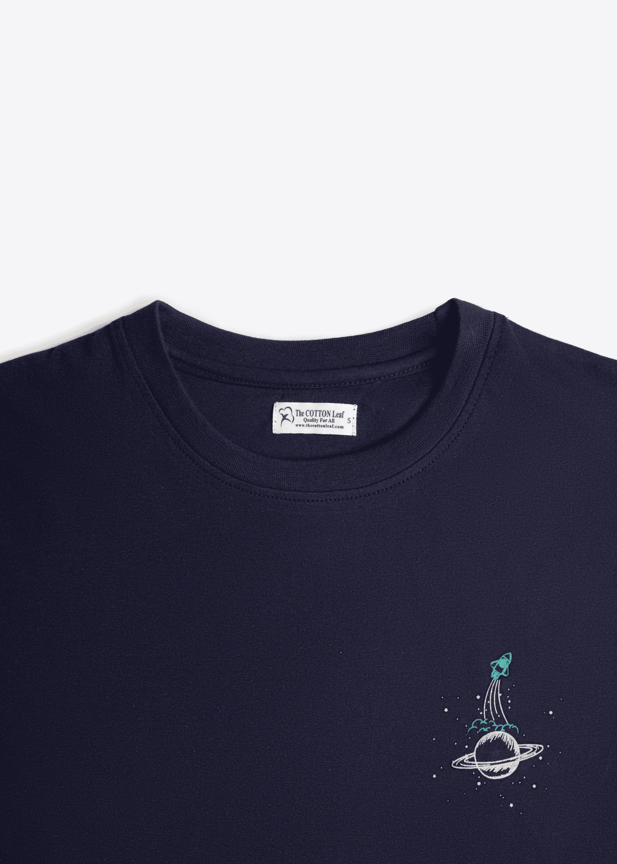NAVY SPACE THEME PRINT T-SHIRT