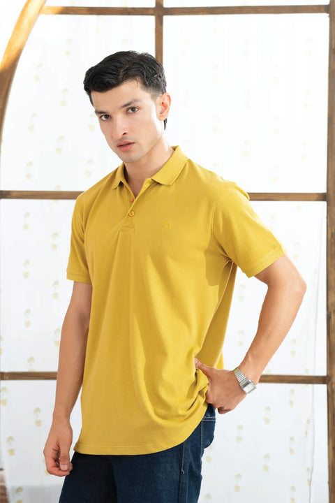 AMBER GREEN PIQUE POLO