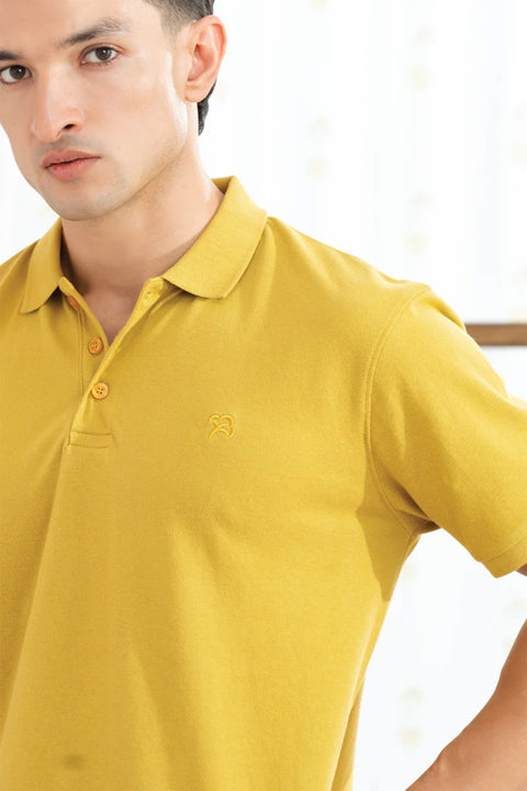 AMBER GREEN PIQUE POLO