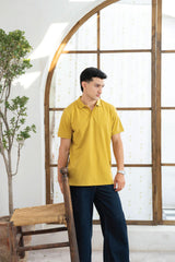 AMBER GREEN PIQUE POLO