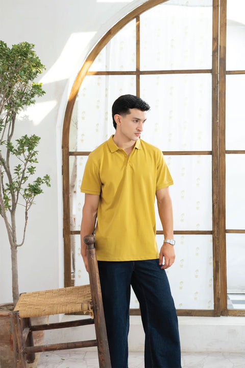 AMBER GREEN PIQUE POLO