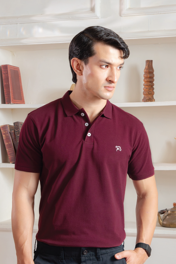 EXCLUSIVE BURGUNDY PIQUÉ POLO