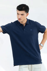 EXCLUSIVE BLUE PIQUÉ POLO