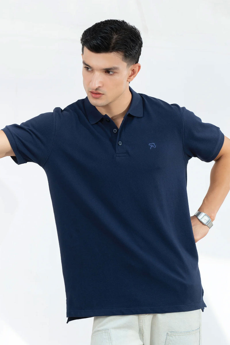 EXCLUSIVE BLUE PIQUÉ POLO