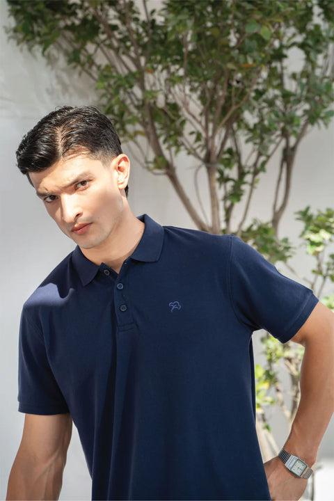 EXCLUSIVE BLUE PIQUÉ POLO