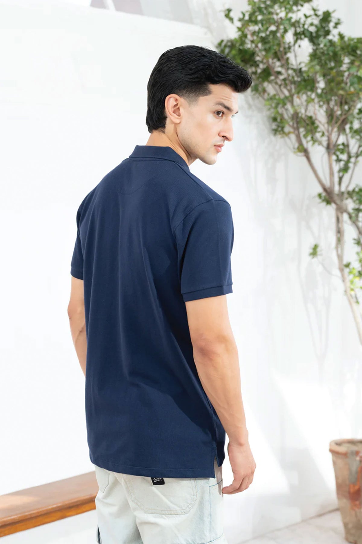 EXCLUSIVE BLUE PIQUÉ POLO