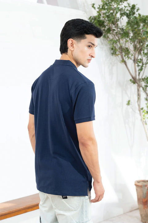 EXCLUSIVE BLUE PIQUÉ POLO
