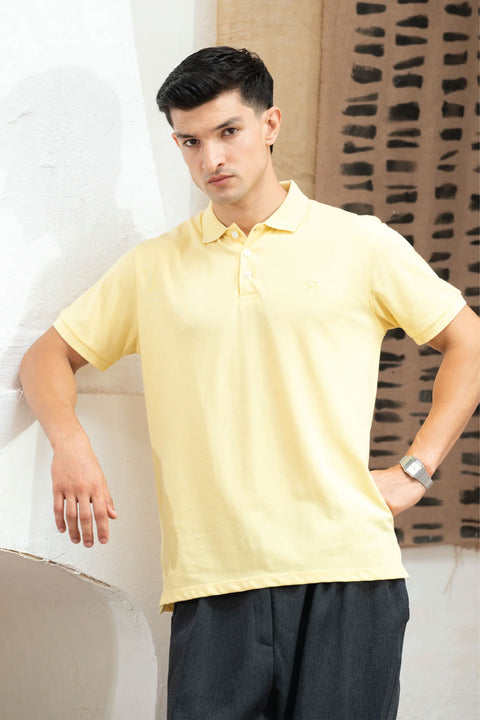 LEMON YELLOW PIQUE POLO
