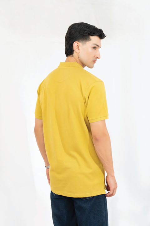 AMBER GREEN PIQUE POLO
