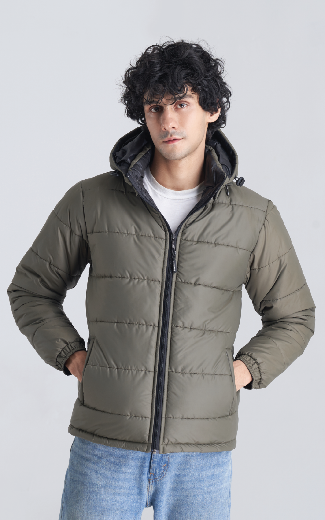Reversible two Way Jacket - Fauji Green/Black  (Full sleeves)