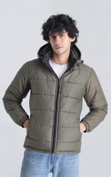 Reversible two Way Jacket - Fauji Green/Black  (Full sleeves)