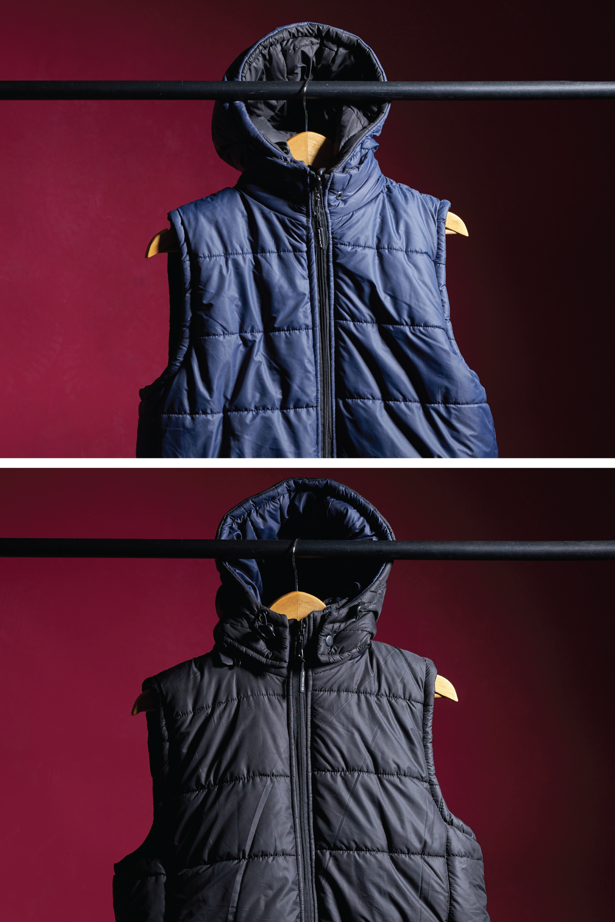 Reversible two Way Jacket - Blue/Black  (SLEEVELESS)