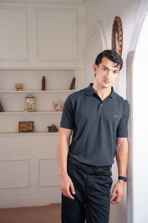 Woodland Gray Pique Polo