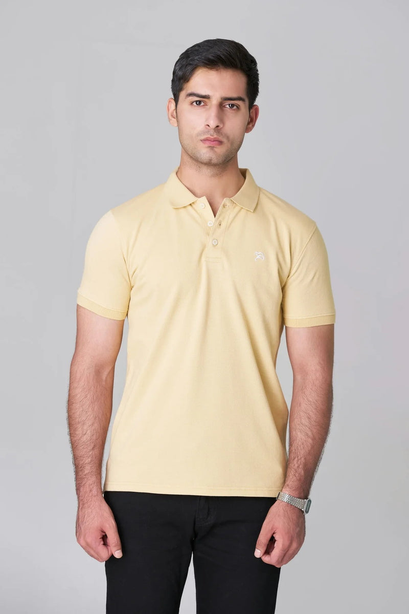 elegant peach pique polo with modern design 