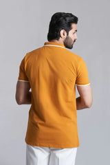 stylish mustard tipping polo shirt